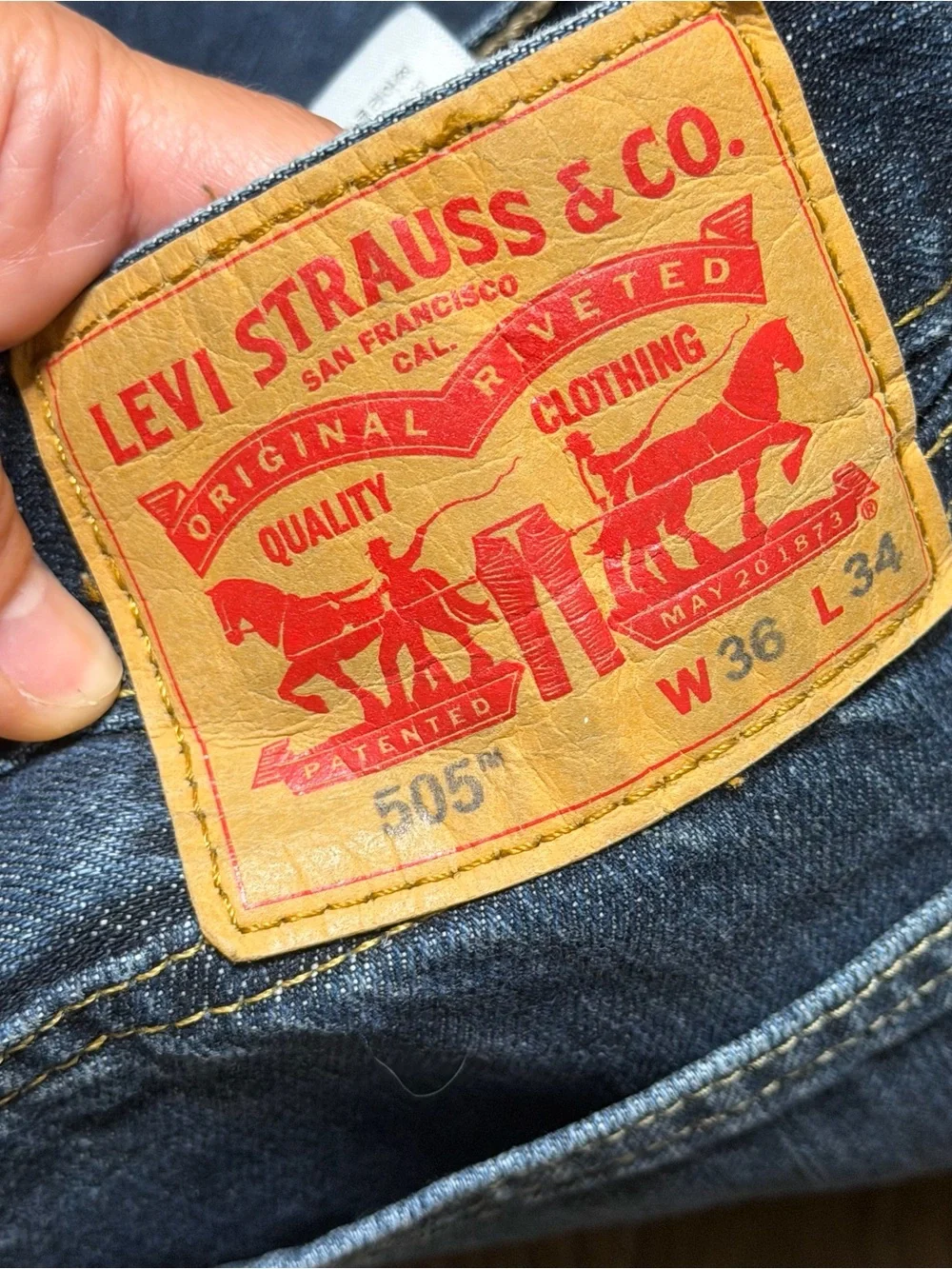 Levi’s men’s 505 36/34 denim jeans